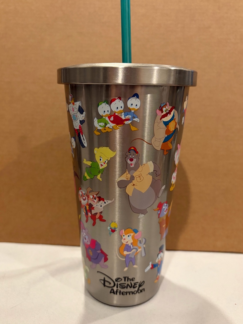 Disney Stainless Steel Character Tumbler with Teal Straw